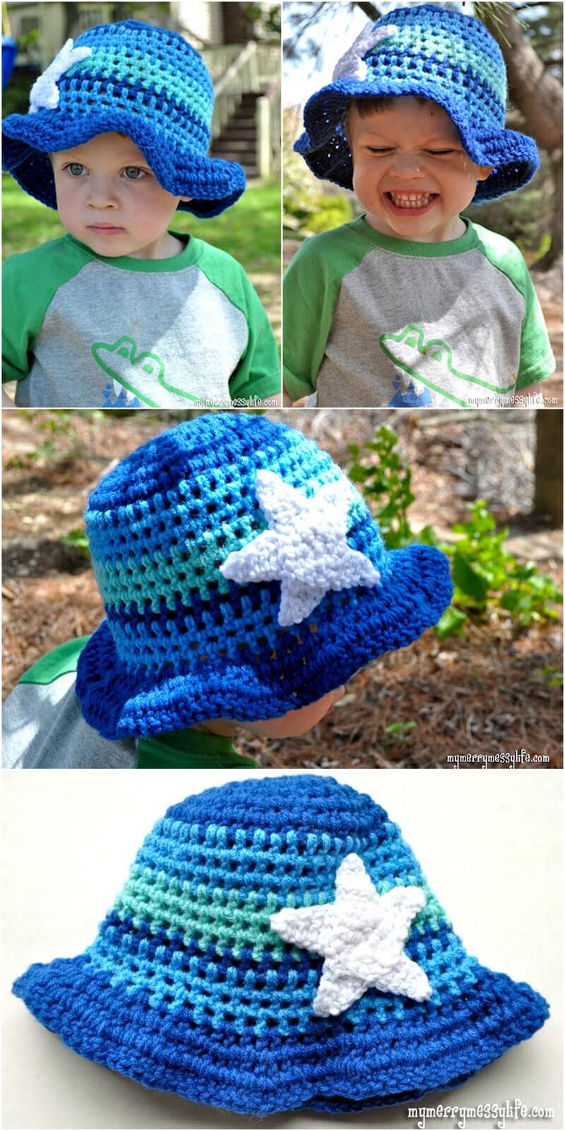 12 Crochet Toddler Boy Sun Hat – Free Crochet Pattern 1