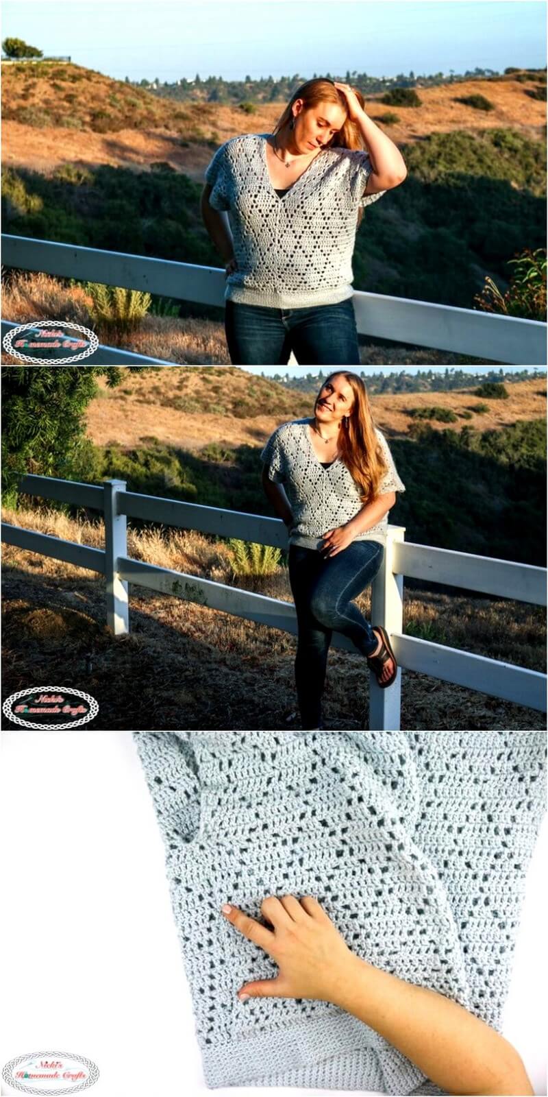 12 DIAMOND V NECK TOP CROCHET PATTERN 1