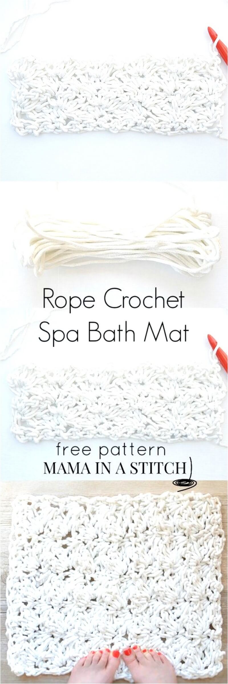 123 How To Crochet A Bath Rug with Rope 1