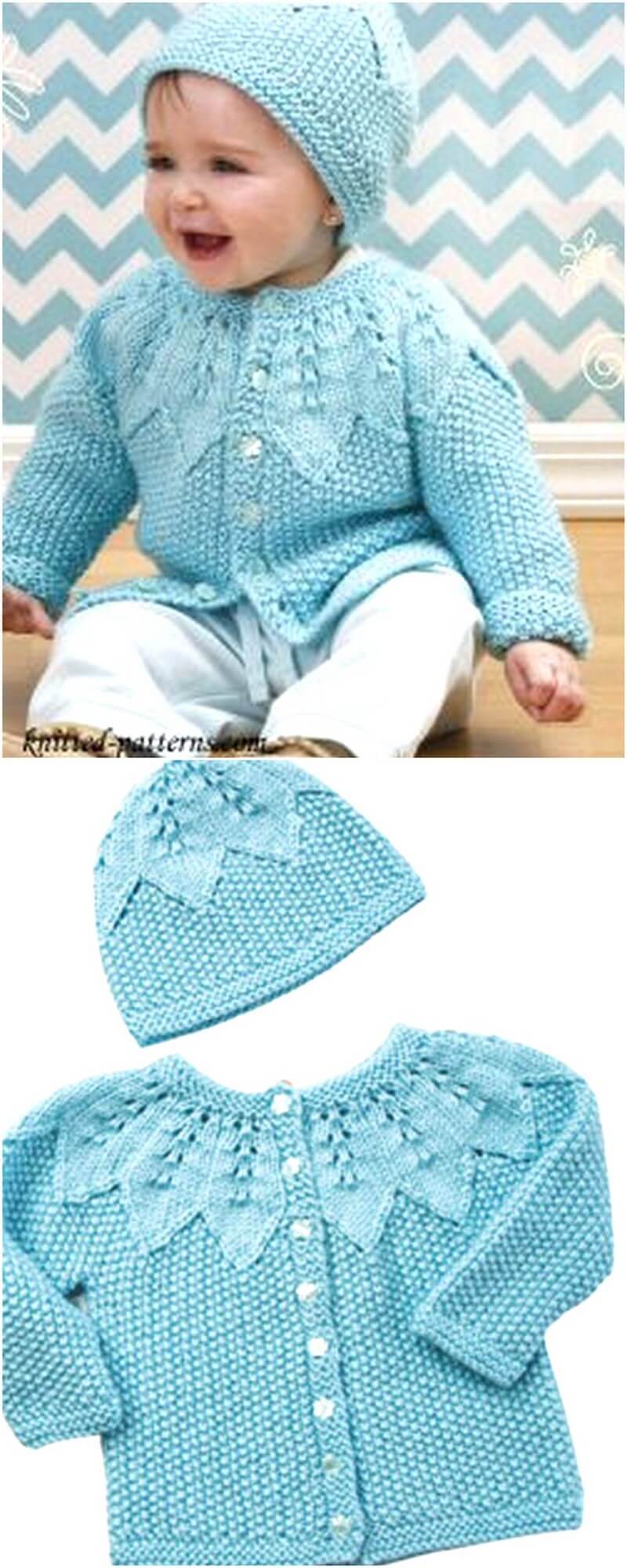 13 Baby cardigan and hat knitting pattern free 1