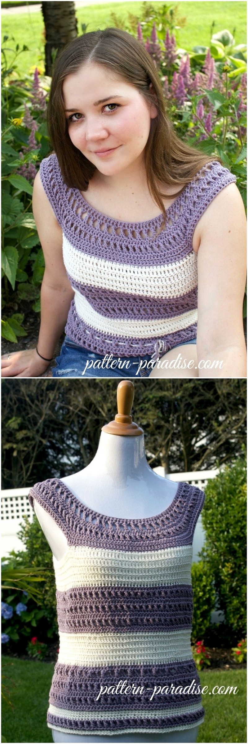 137 FREE CROCHET PATTERN-X STITCH CHALLENGE, GARDEN TANK 1