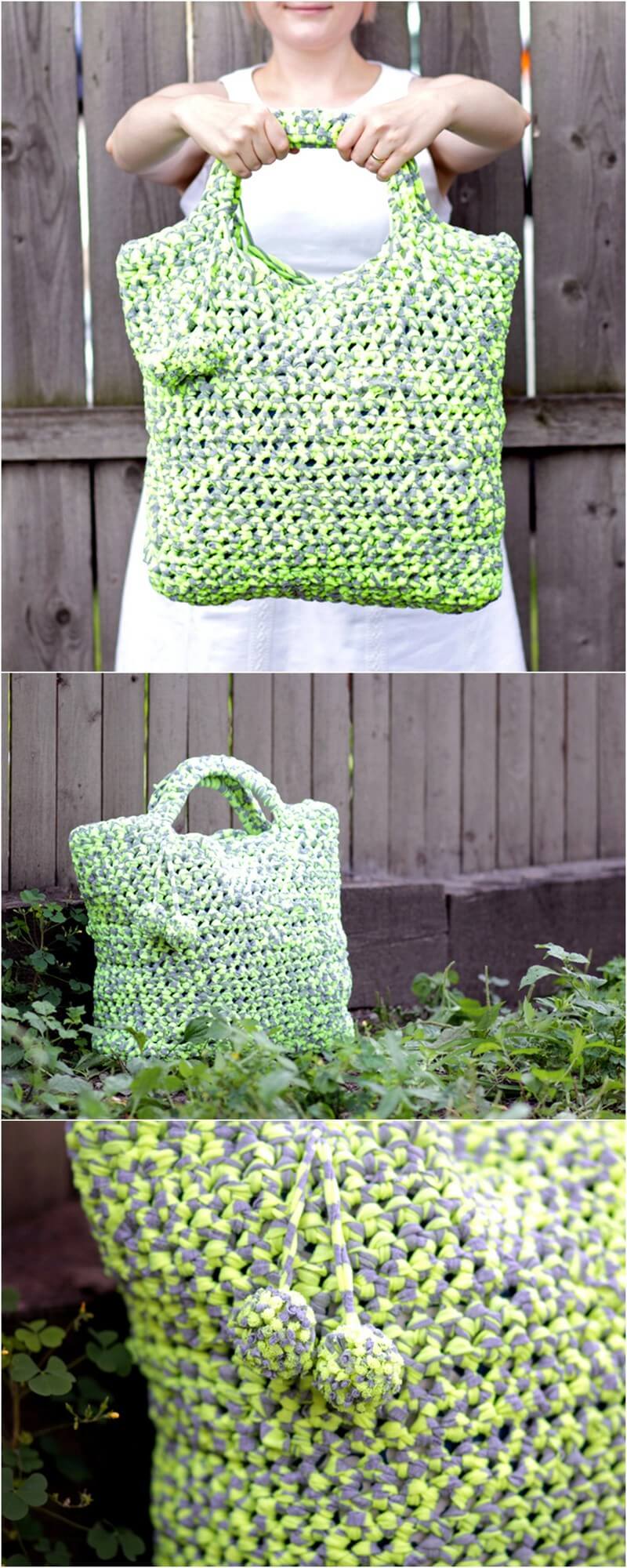 14 CROCHET T-SHIRT YARN TOTE 1