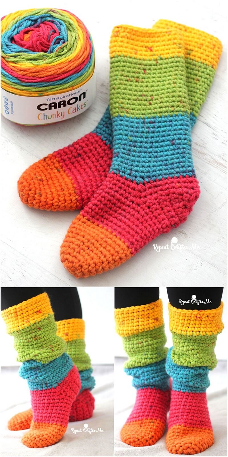 14 caron chunky cakes slouchy slipper socks 1
