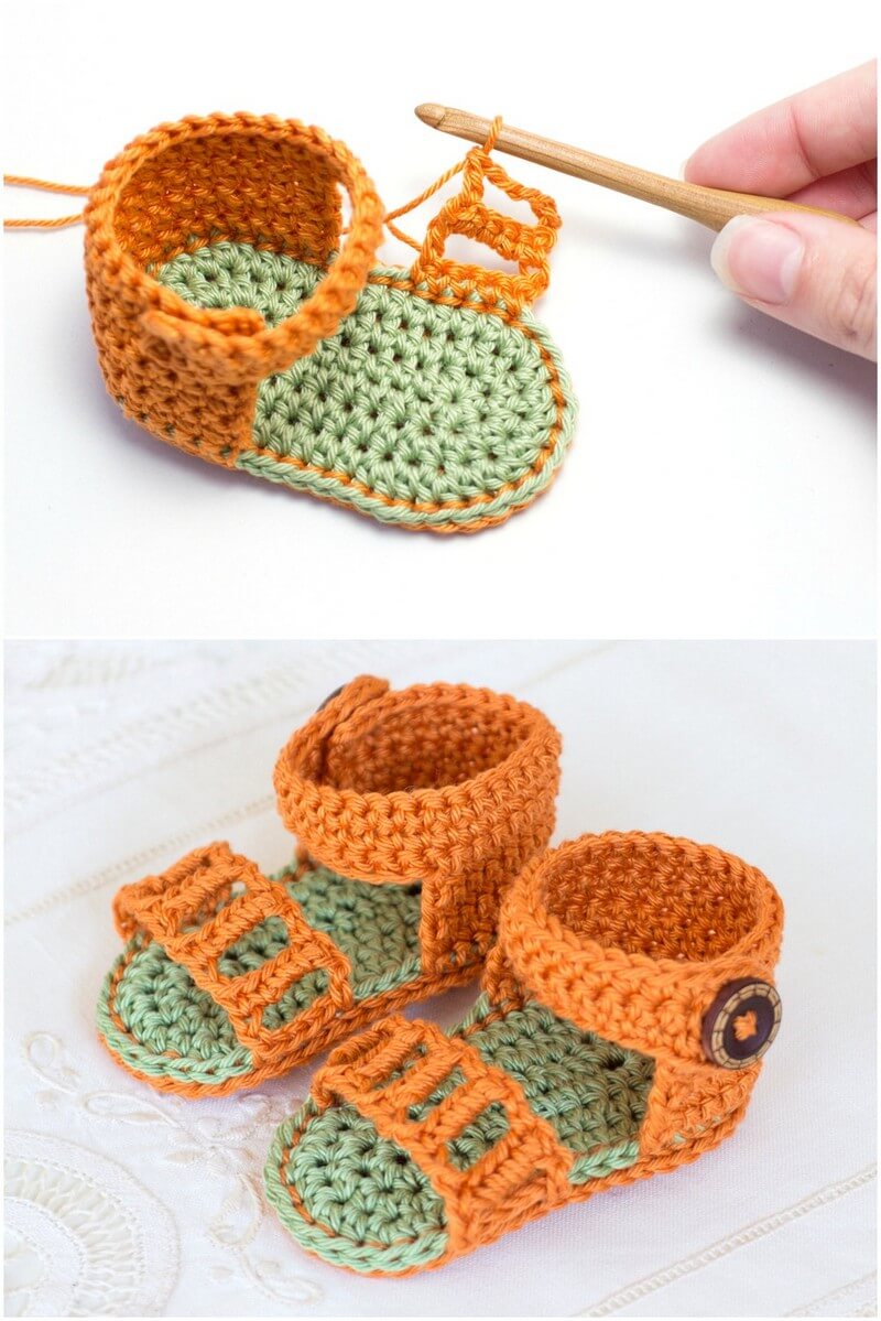 145 HONEYSUCKLE BABY SANDALS CROCHET PATTERN 1
