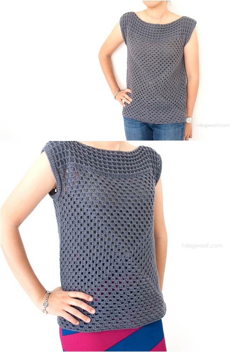 146 GRANNY SQUARED CROCHET TOP 1
