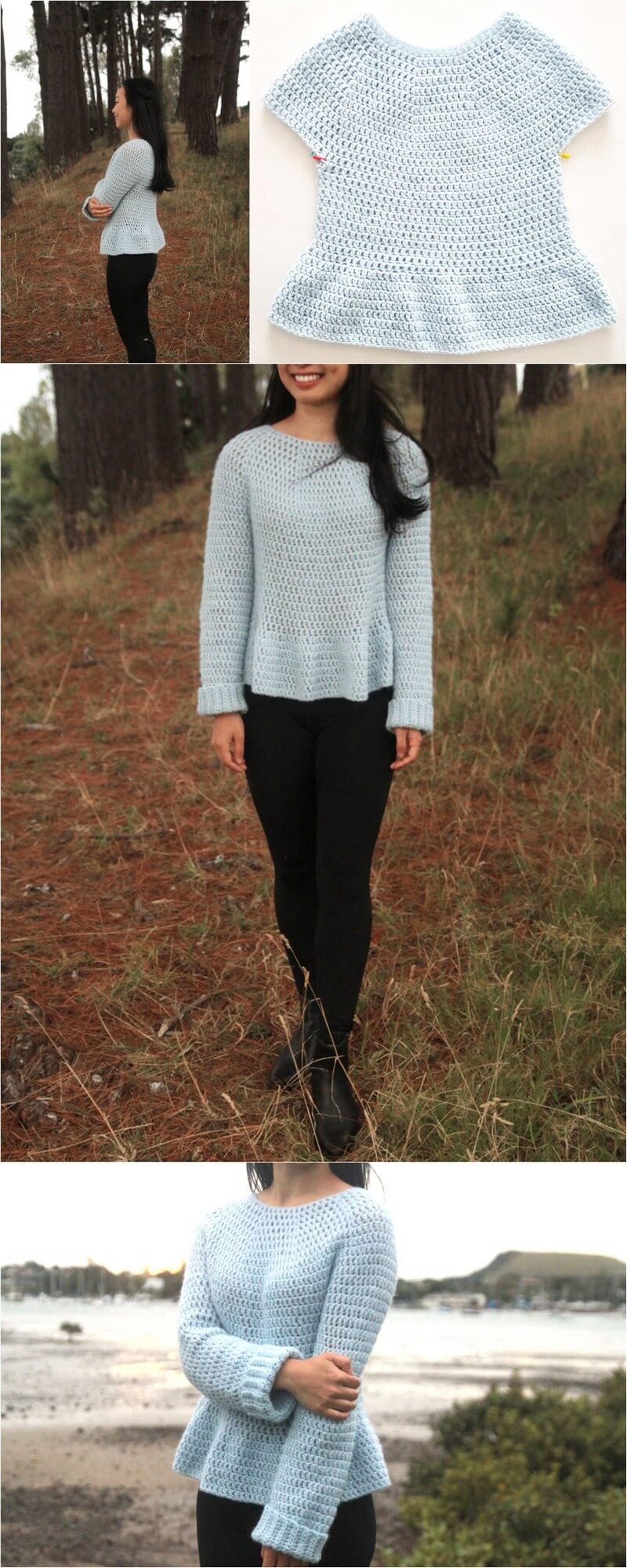 15 PEPLUM CROCHET SWEATER – FREE PATTERN + VIDEO TUTORIAL! 1