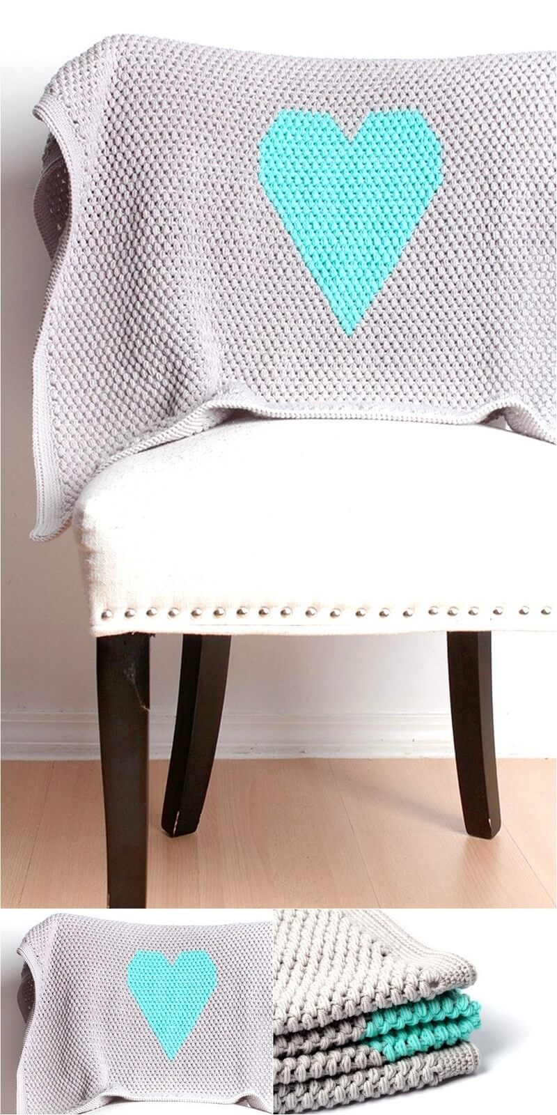 168 Heart Baby Blanket Crochet 1