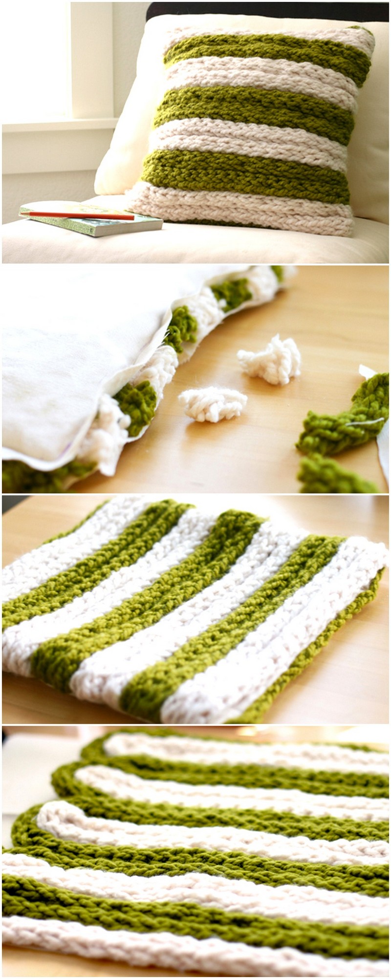 18 chunky finger-knit pillow 1