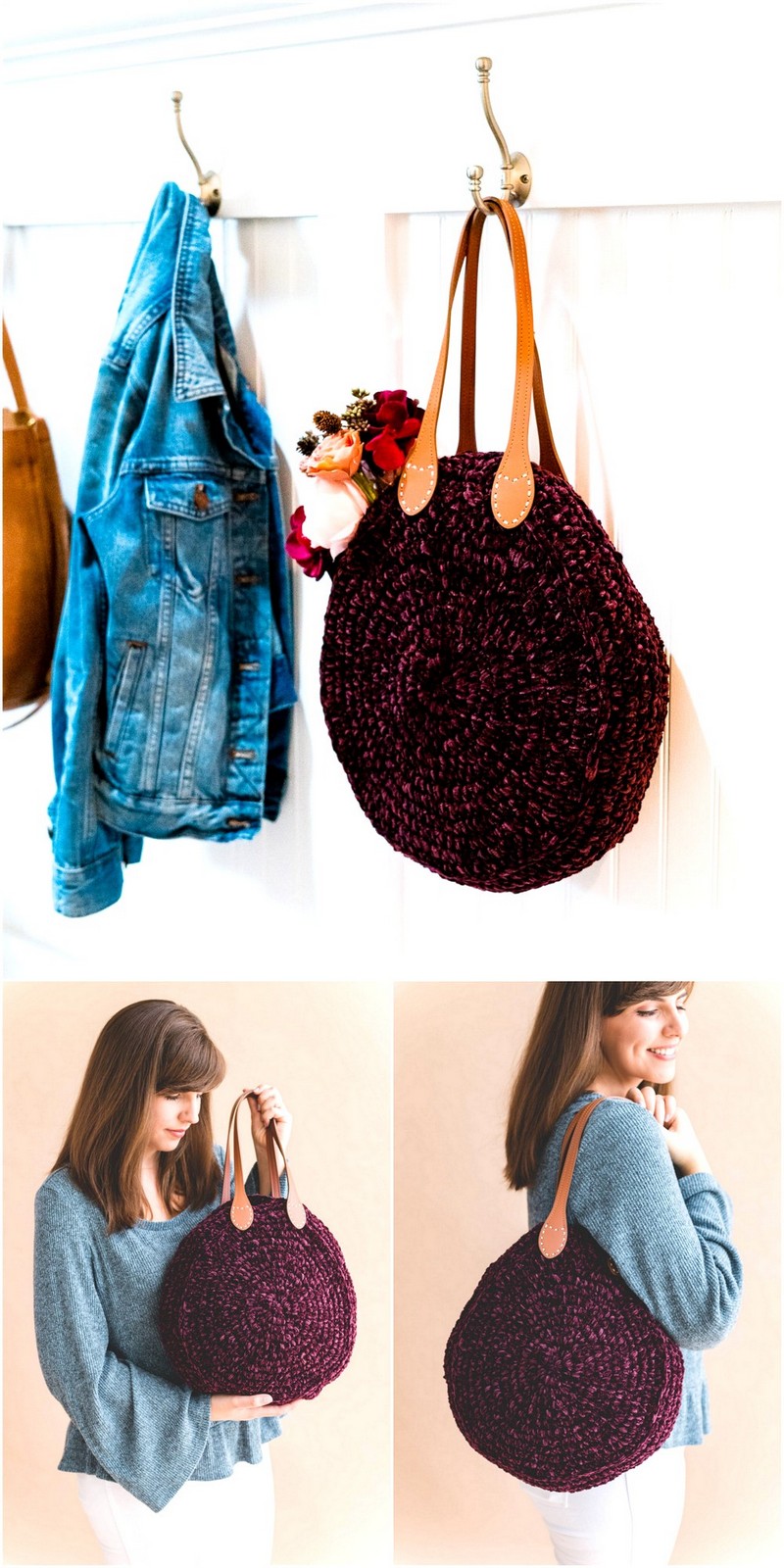 2 Crochet Velvet Tote Bag 1