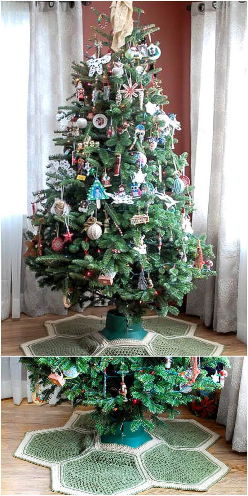 20 Granny Hexagon Crochet Tree Skirt 1