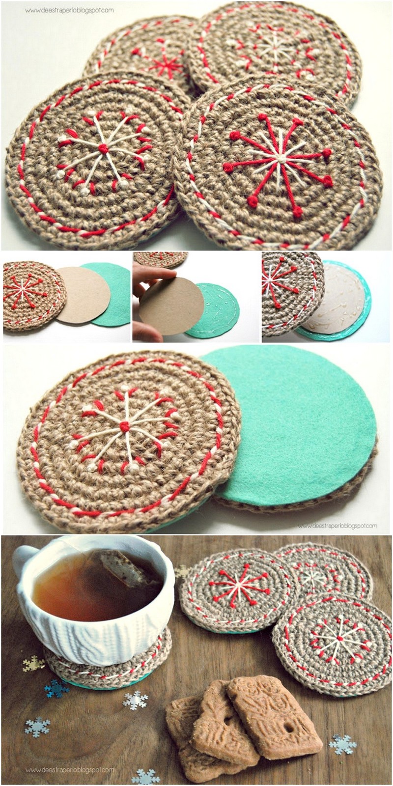21 Crochet Christmas Coasters 1