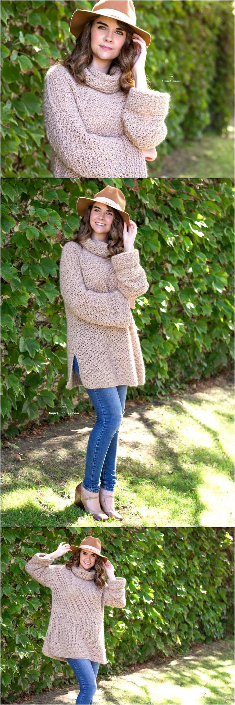 217 FALLOW FAWN ROLL NECK SWEATER CROCHET PATTERN 1