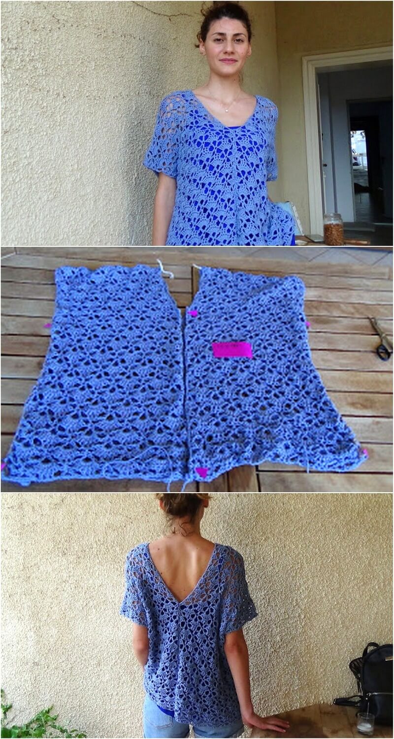28 Sea Breeze Crochet Tee 1