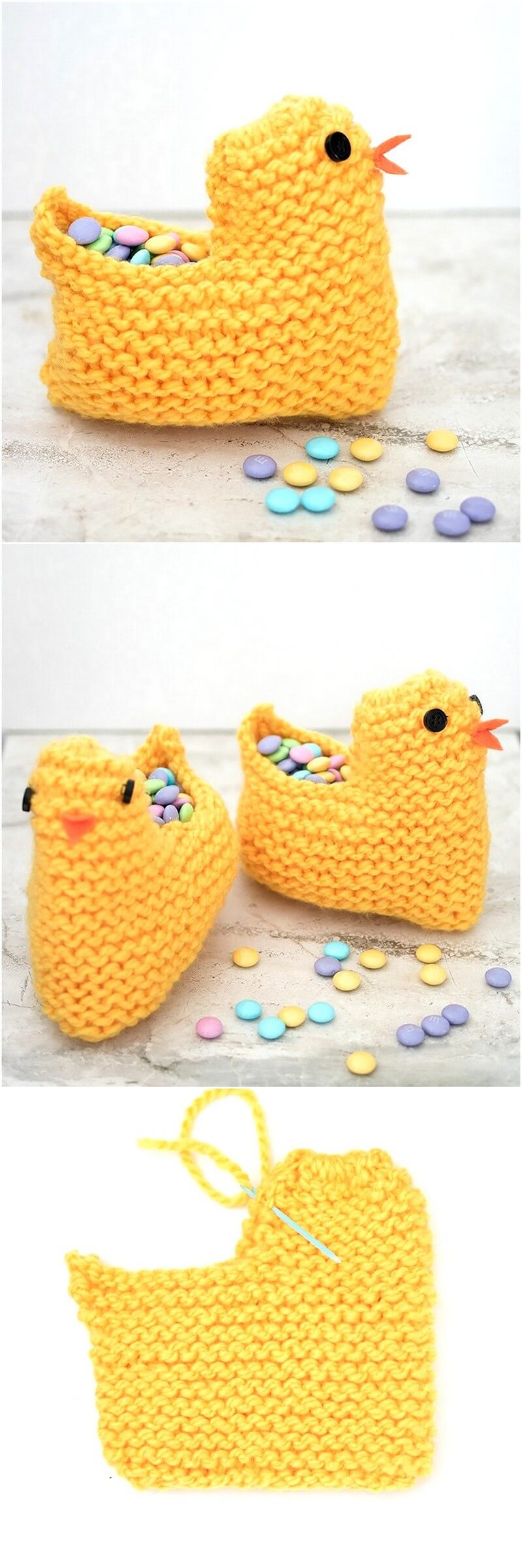 29 Knit Easter Chick Basket 1