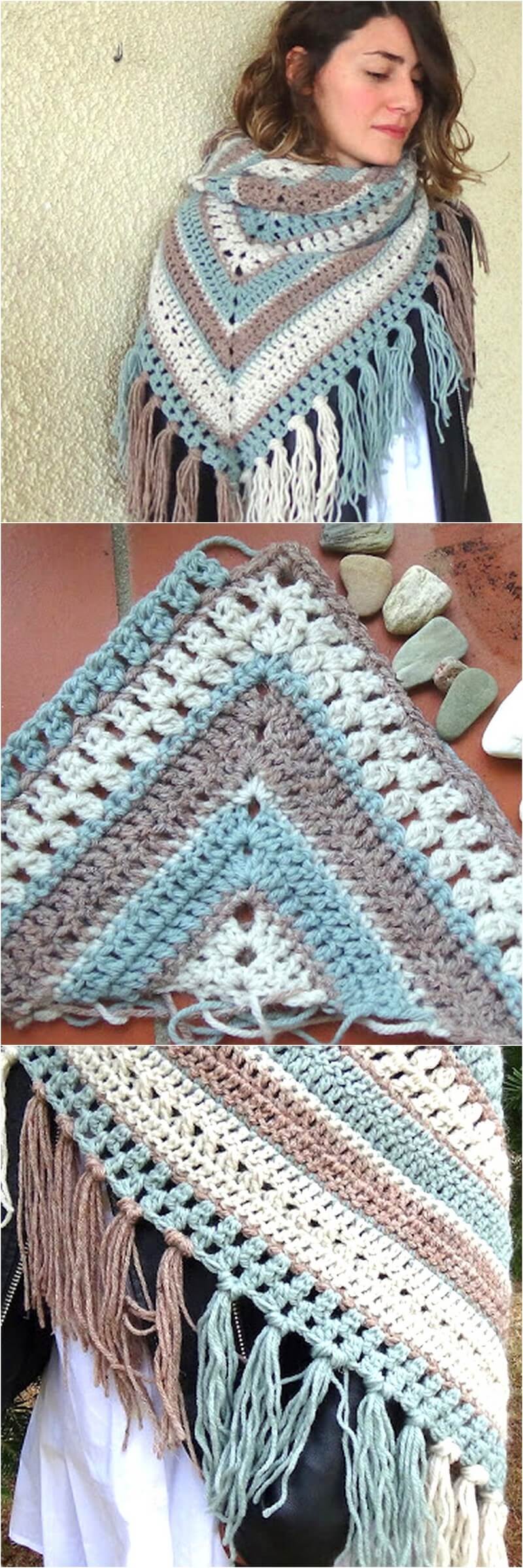 32 How to crochet The Earth Shawl 1