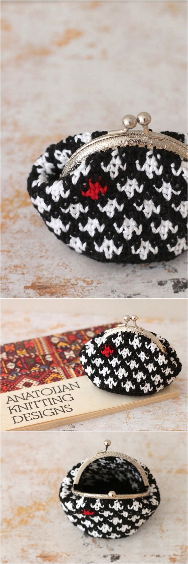 32 TAPESTRY CROCHET COIN PURSE PATTERN WITH LION BRAND YARN - YARN & PROJECT #2 1