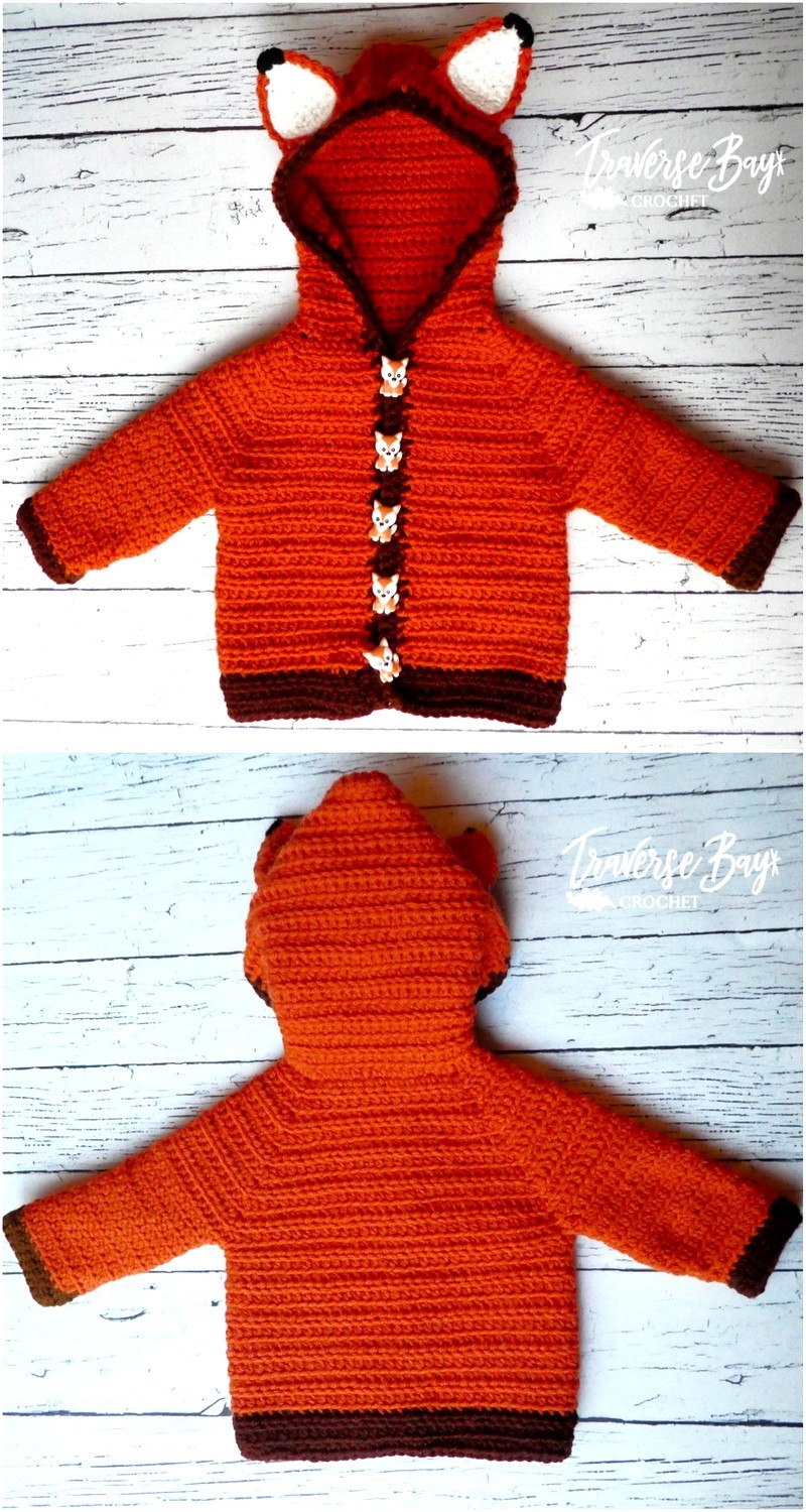 33 Fox Baby Crochet Cardigan 1
