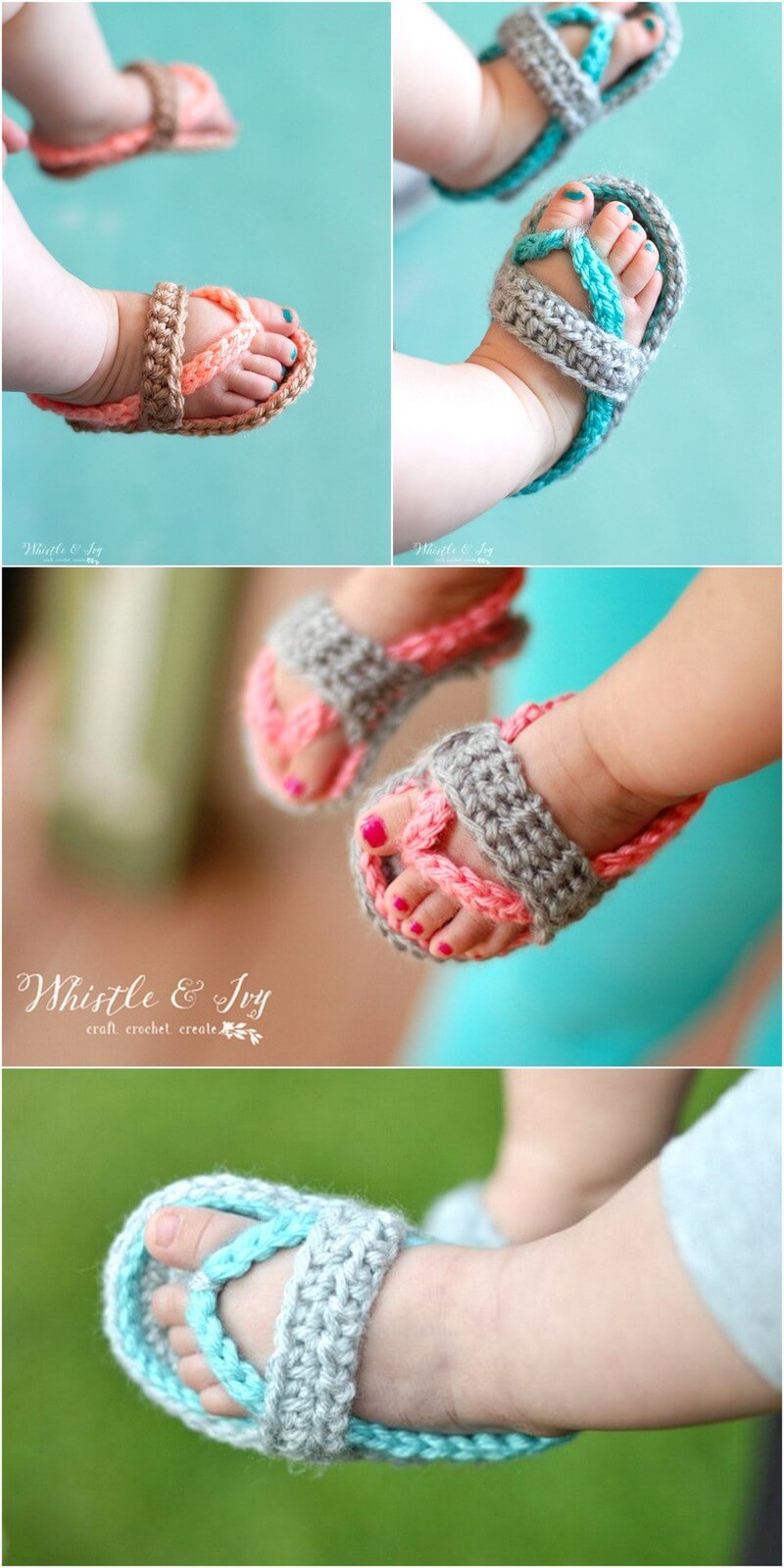 34 Crochet Baby Flip Flops Sandals – Free Crochet Pattern 2