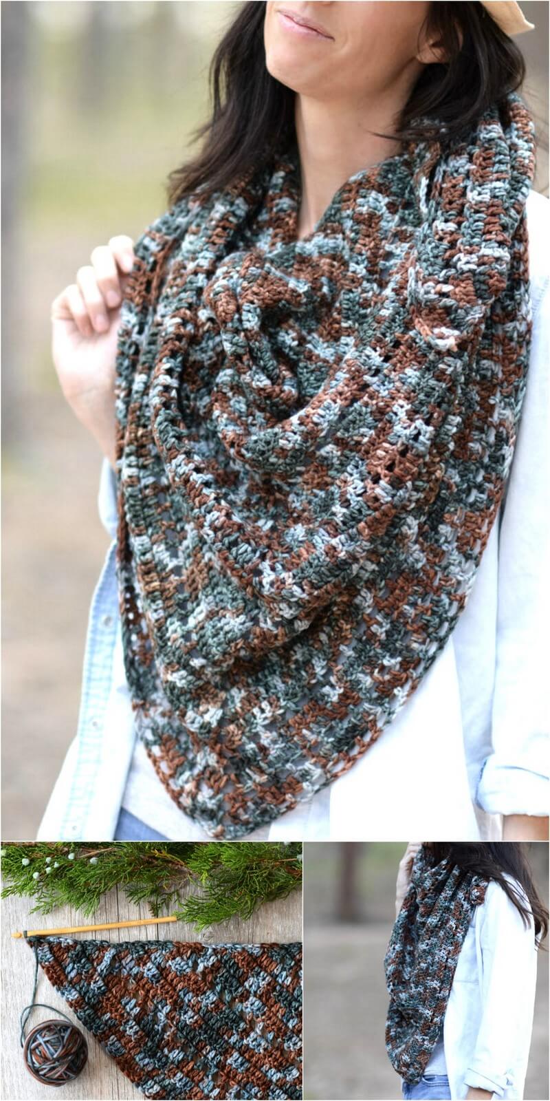 35 Anya Fall Triangle Scarf Crochet Pattern 1