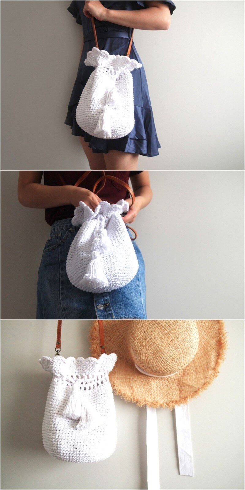 40 SCALLOP CROCHET BUCKET BAG – FREE CROCHET PATTERN + VIDEO TUTORIAL 1
