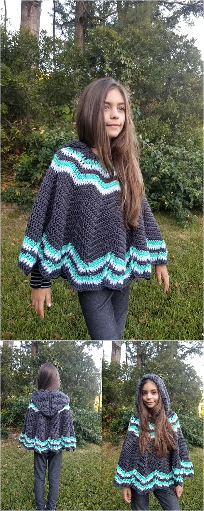 42 Free Crochet Poncho Pattern- child sizes- Big Mountain 1