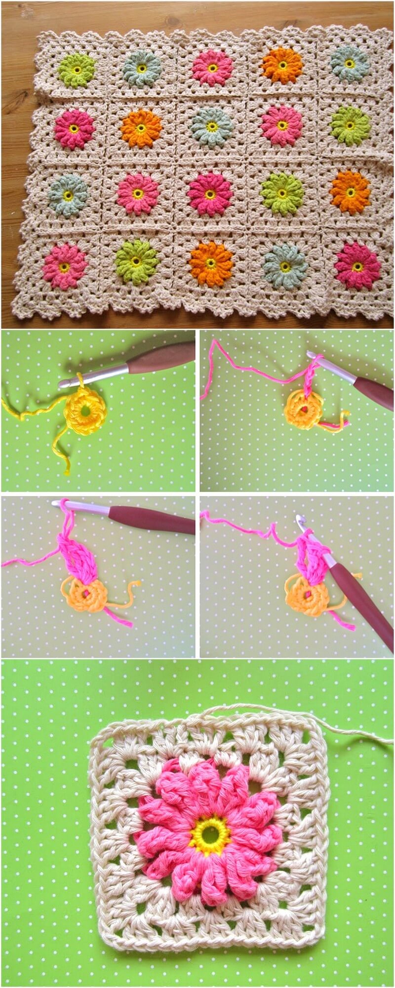 43 Flower Square Tutorial III 1