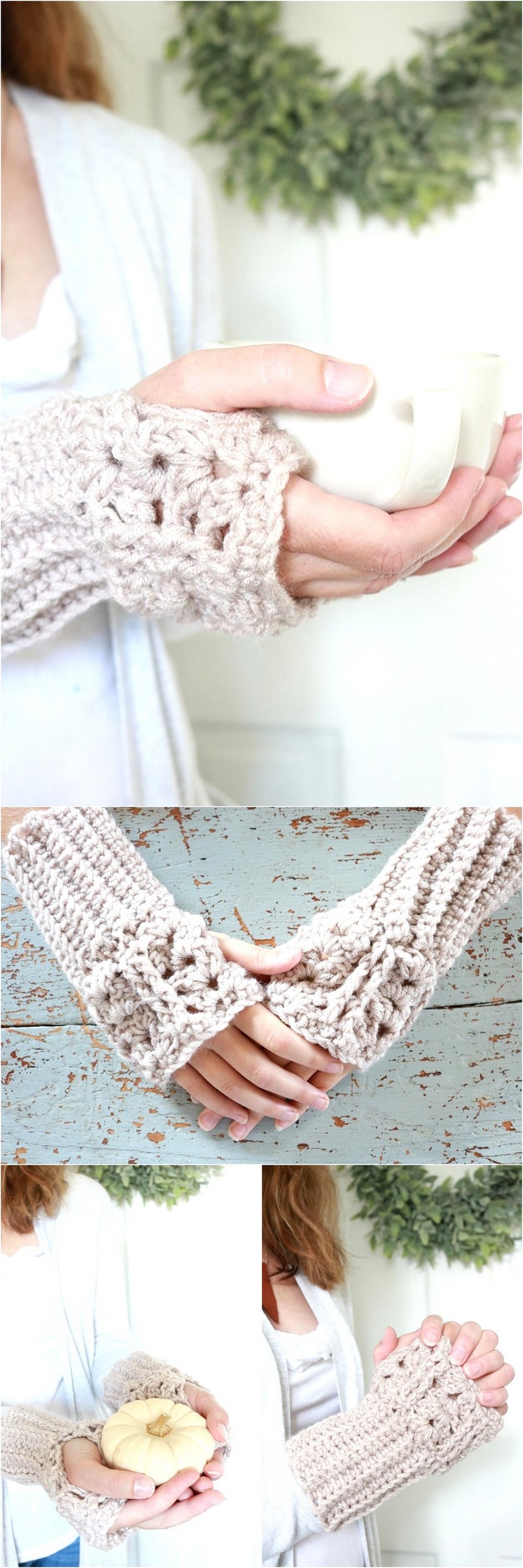 43 Make These Chunky Crochet Fingerless Mittens 1