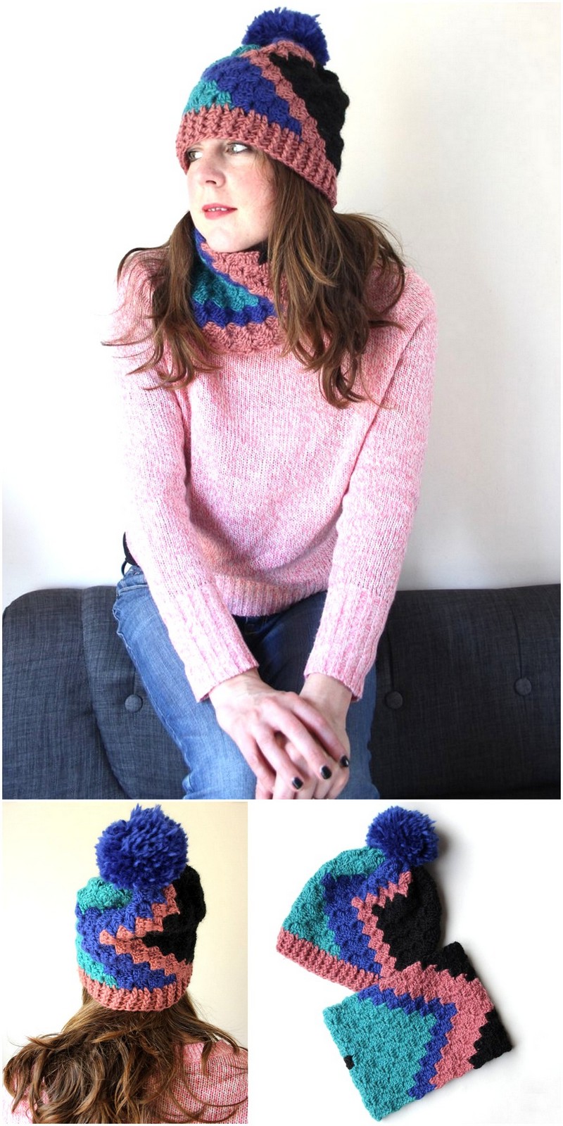 44 C2C Cowl & Hat. A Free Crochet Pattern 1