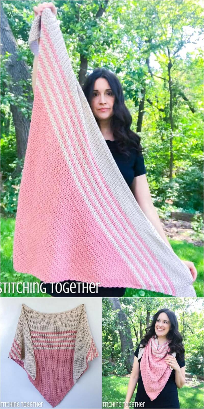 46 TELA CROCHET TRIANGLE SHAWL 1