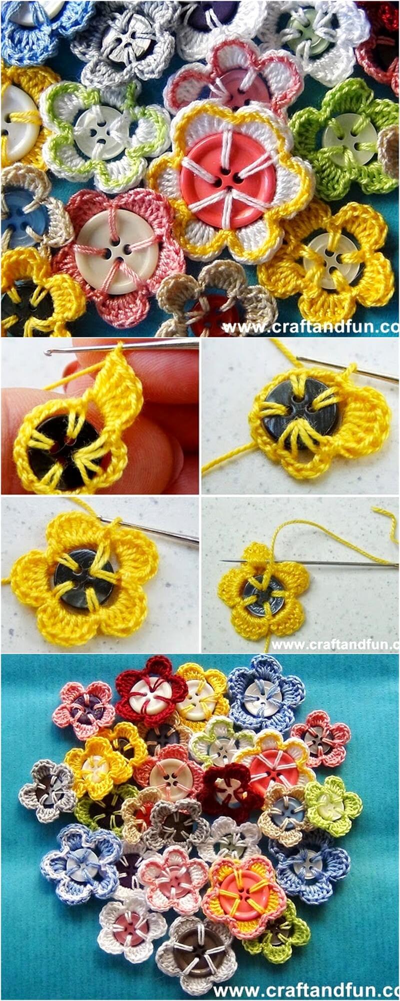 47 Creative Recycling Buttons - Crochet Decorations 1