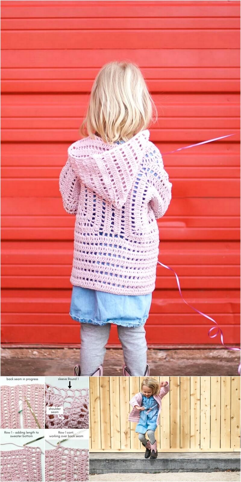 47 XO CARDIGAN – FREE GIRLS CROCHET CARDIGAN PATTERN PART 2 1