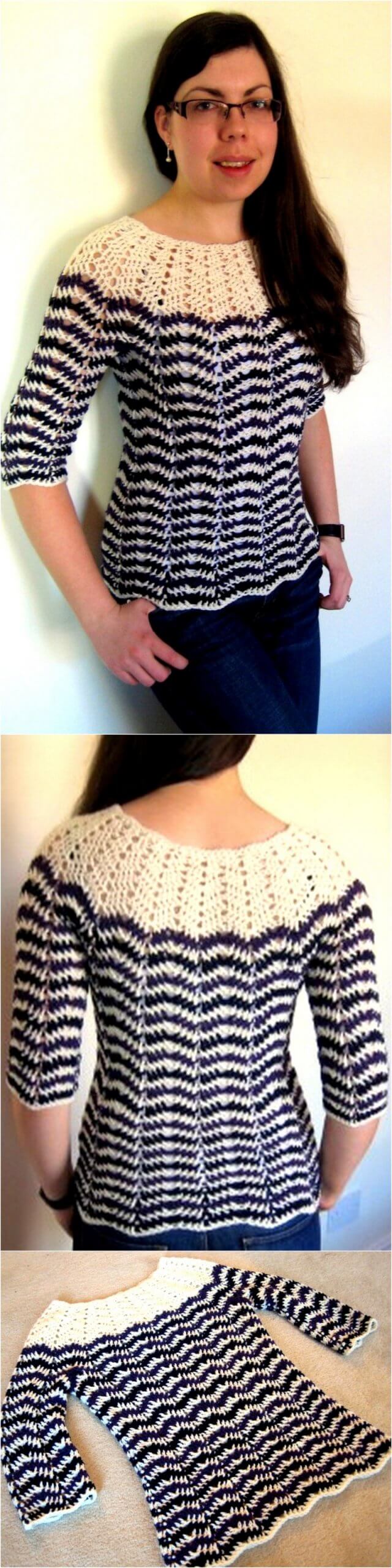 48 Chevron stripes 3-season sweater 1