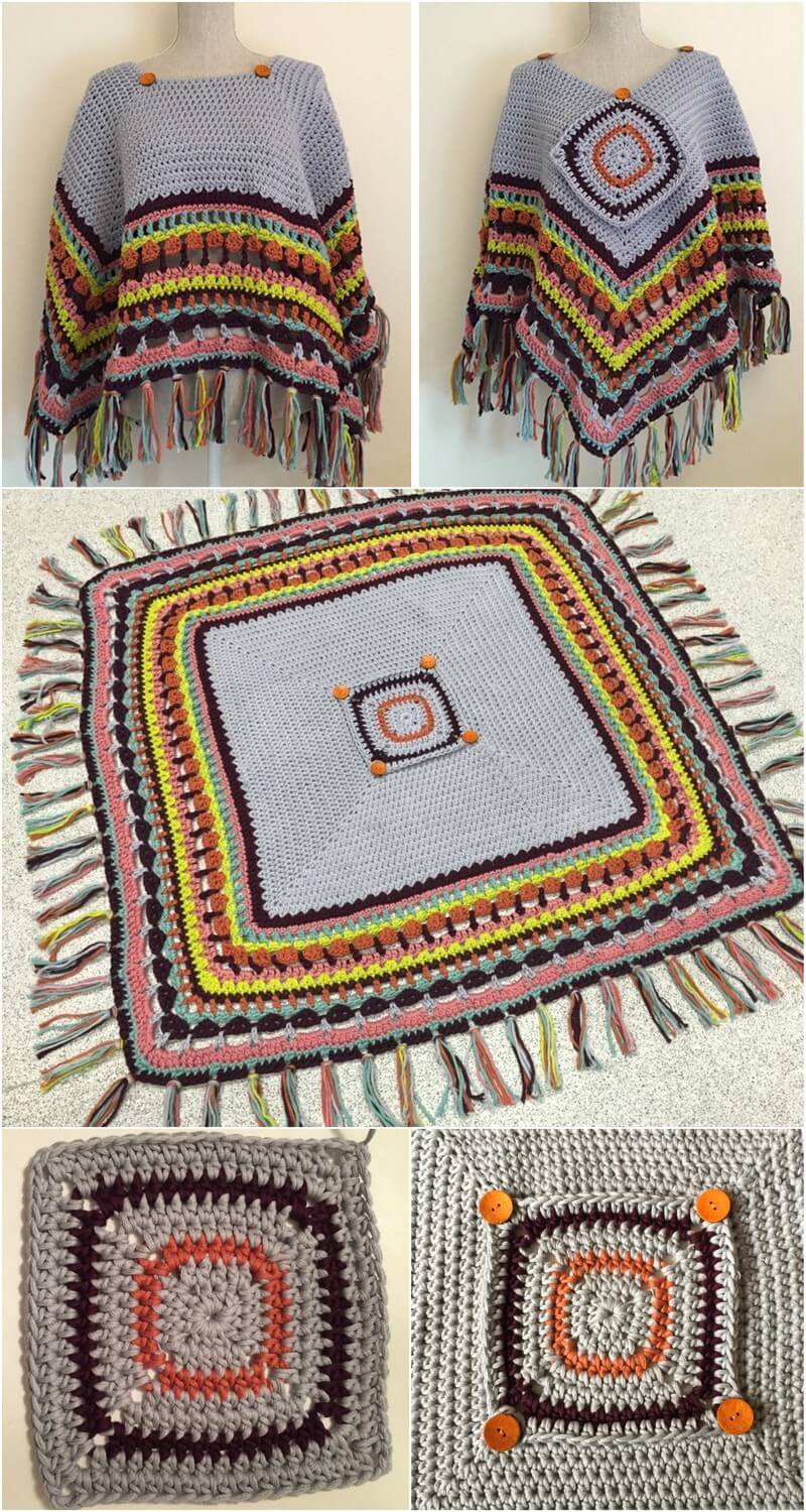5 Blanket Poncho Crochet Pattern 1