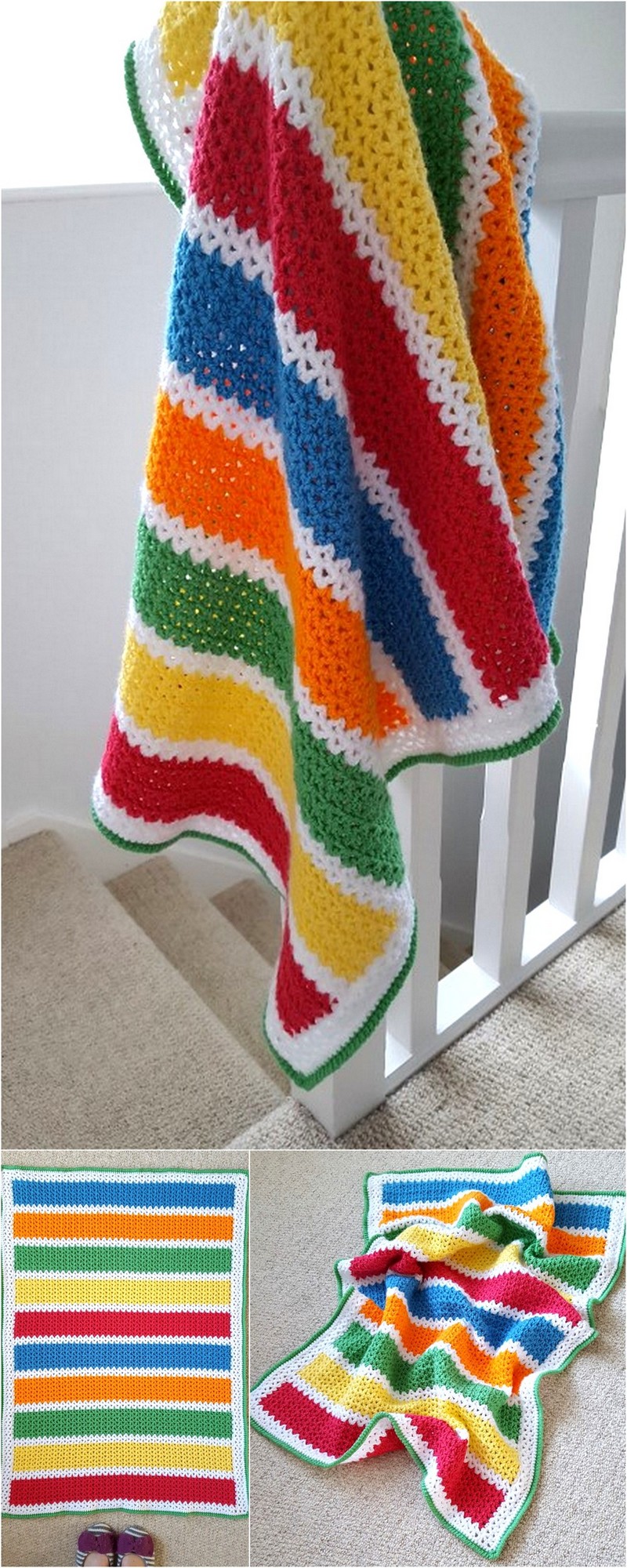 5 V-Stitch Crochet Baby Blanket 1