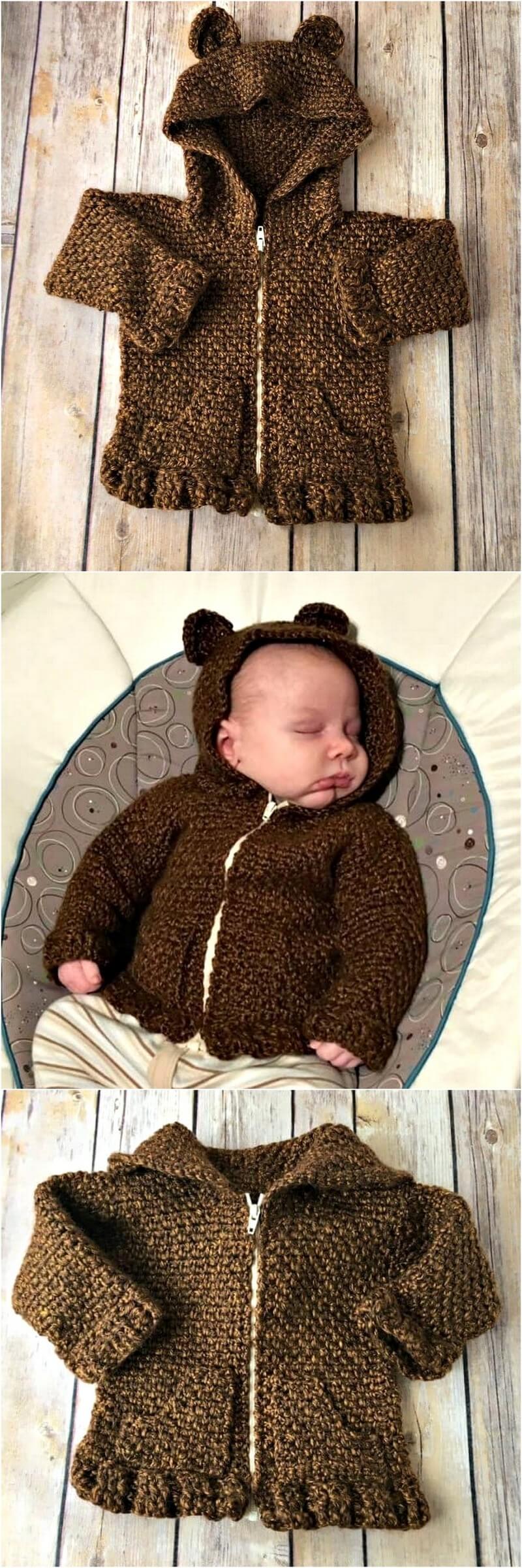 50 BABY BEAR CARDIGAN – FREE CROCHET PATTERN 1