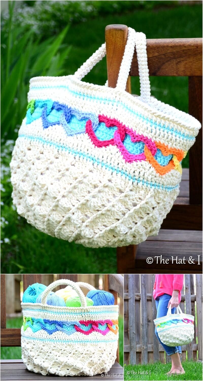 50 Crochet PATTERN - Have a Heart Tote - crochet bag pattern 1
