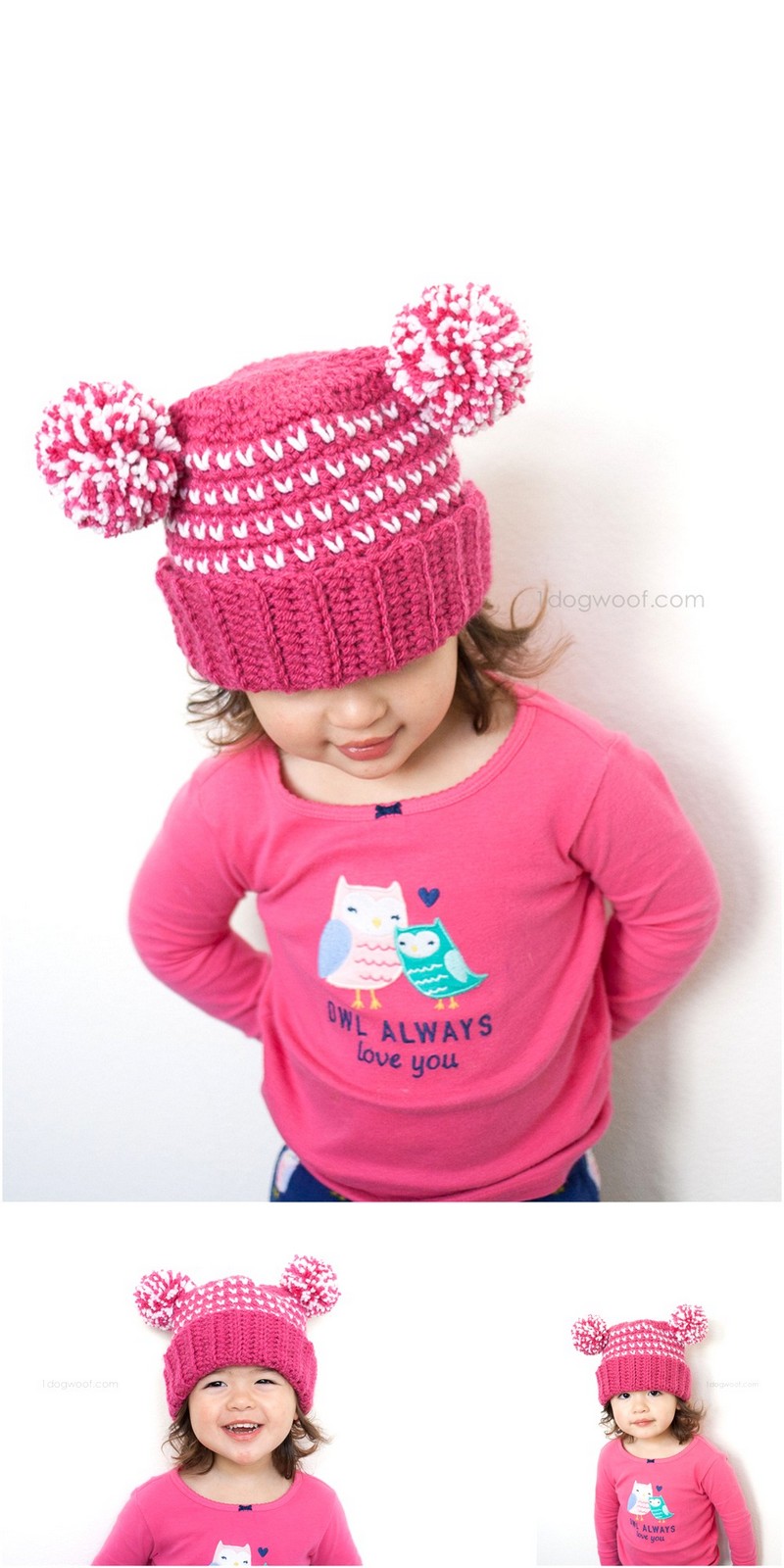 56 OLLY-POMS SWEETHEART CROCHET BEANIE 1