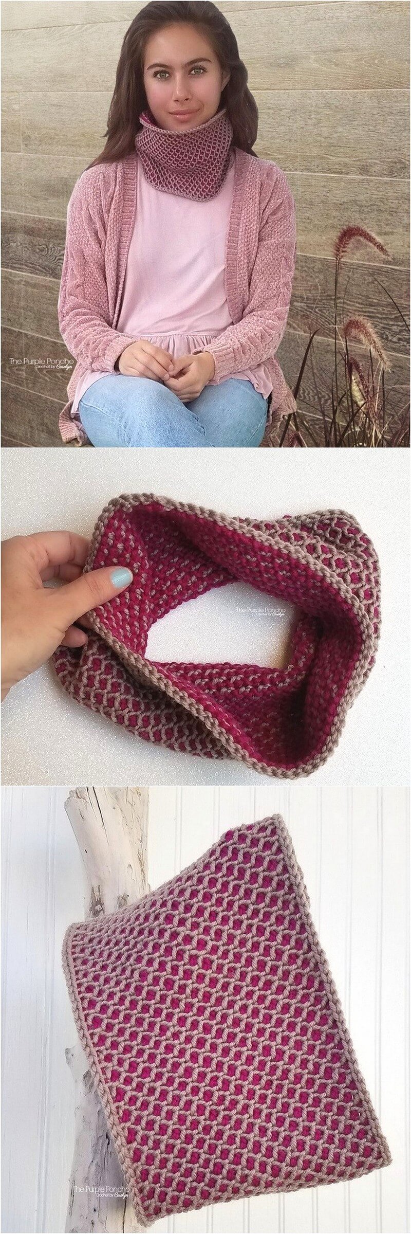 6 Chic Sheep Tunisian Cowl – Free Crochet Pattern 1