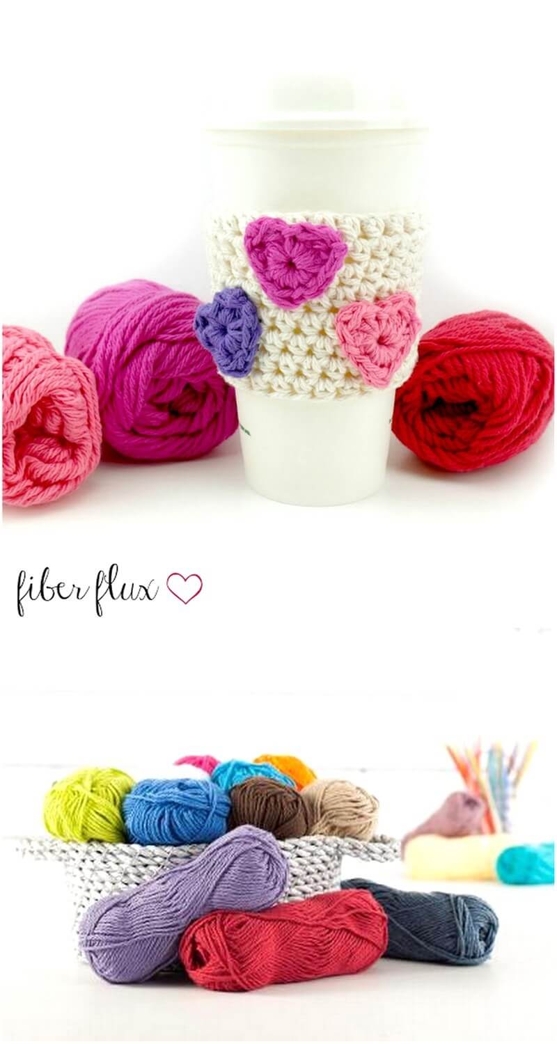 63 Free Crochet Pattern...Candy Hearts Cup Cozy! 1