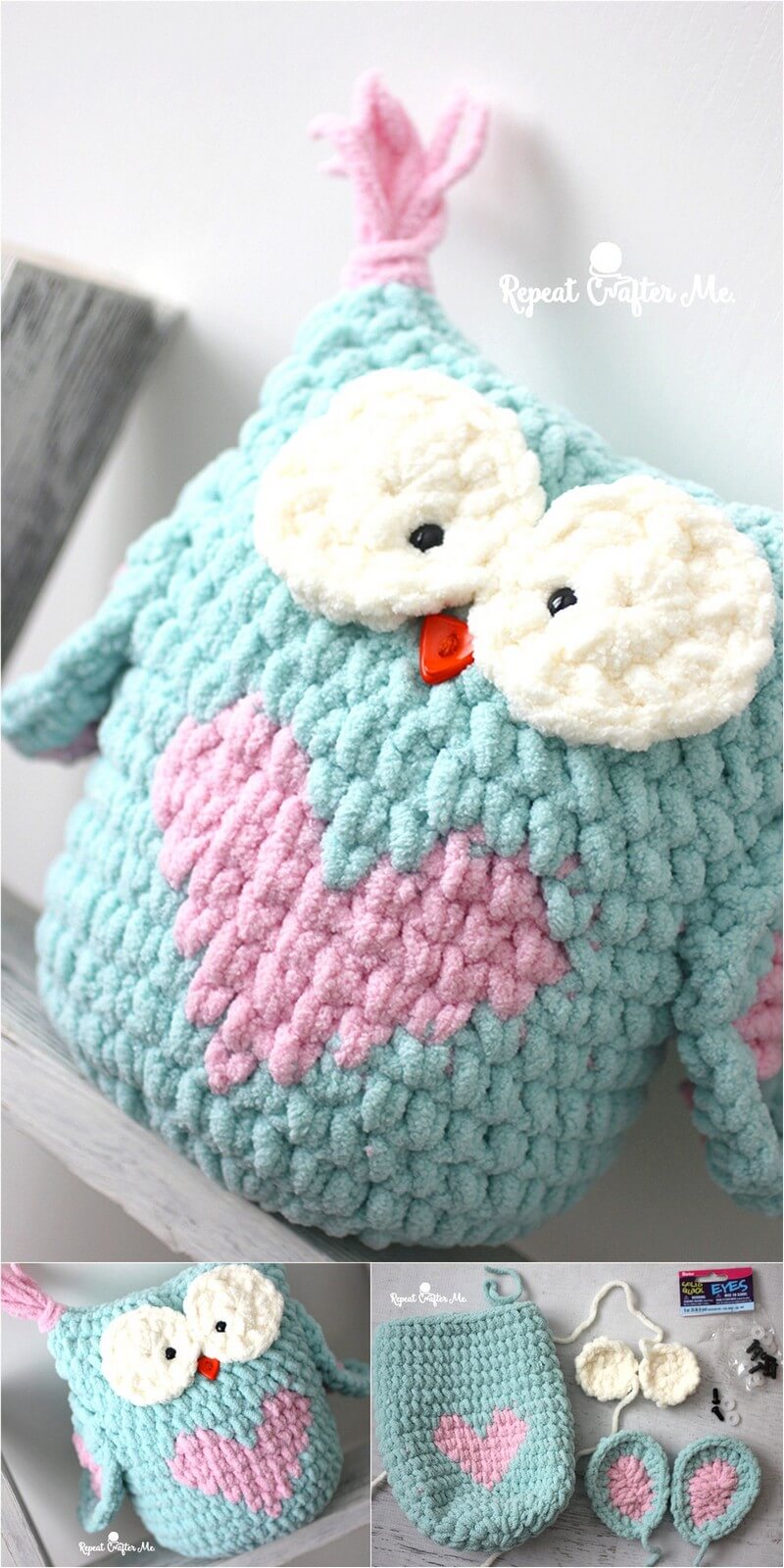 7 valentine heart crochet owl 1