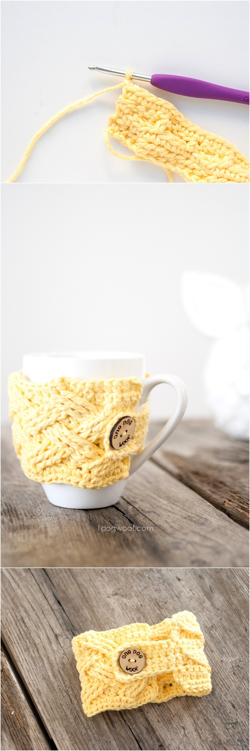 78 WOVEN CABLES MUG COZY CROCHET PATTERN 1