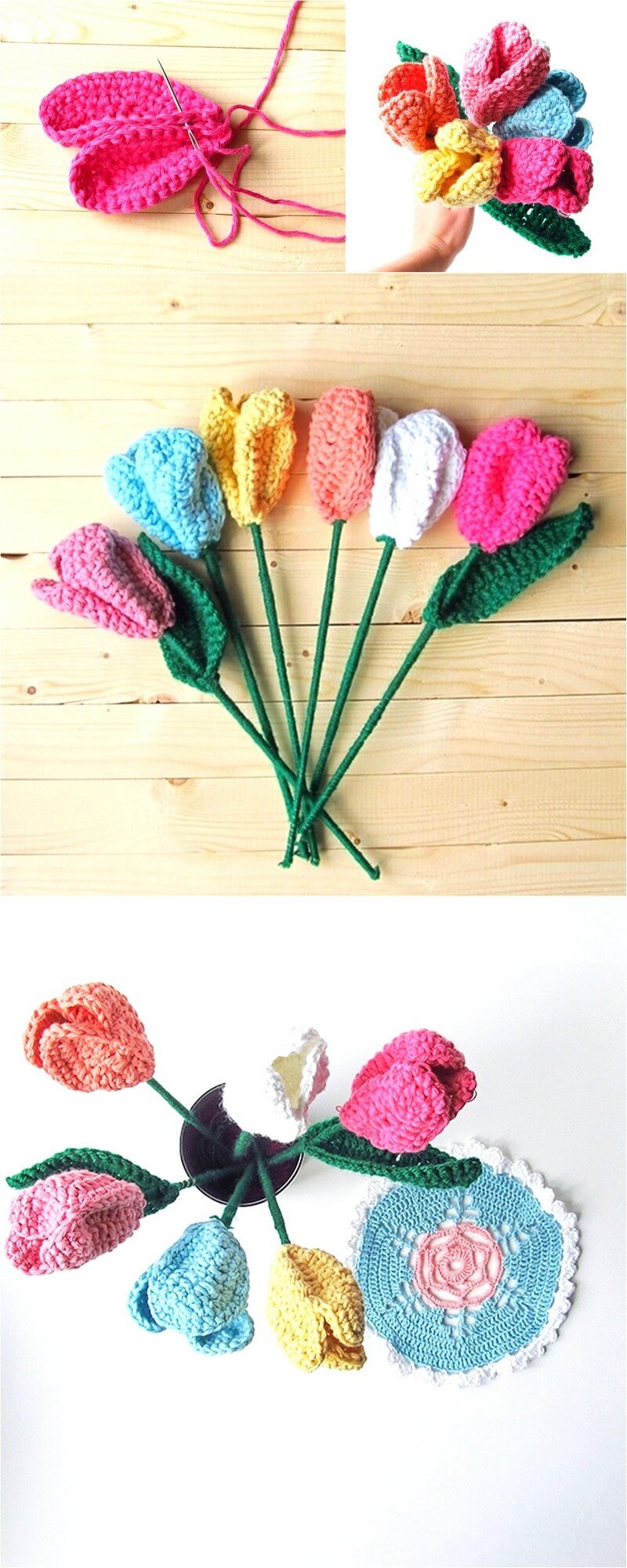 85 CROCHET SPRING TULIPS 1
