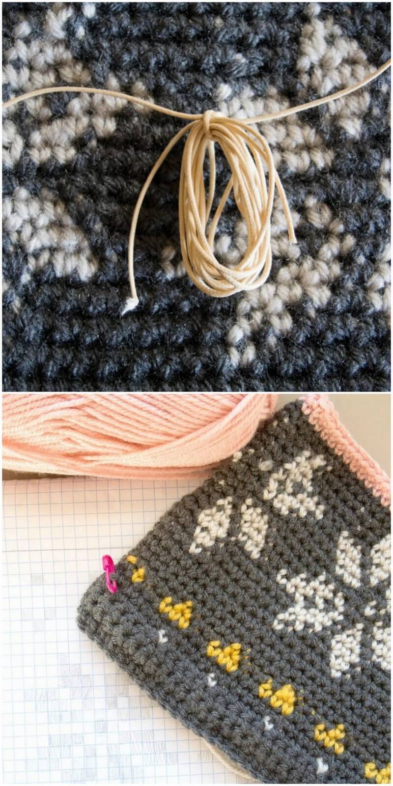 9 Knit Look “Sweater” Tapestry Crochet Bag 1